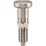 Index Plungers with hexagon collar and locking, stainless steel