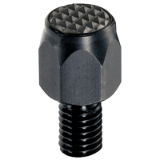 with hard metal insert, ribbed and threaded shank