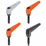 EH 24410. - Adjustable Clamping Levers, with clamping screw with plastic/brass thrust pin