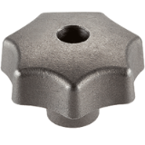 EH 24650. - Star Grips DIN 6336, cast iron / with thread, drilled out, form D