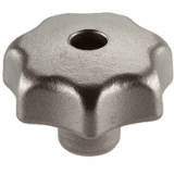 EH 24661. - Star Grip, DIN 6336 stainless steel die-cast / with female thread, drilled out, form D