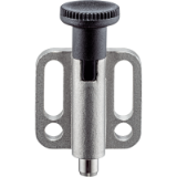 EH 22110. - Index Plungers with mounting flange, horizontal, stainless steel / with knob and locking