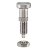 EH 22120. Index Plungers with hexagon collar, stainless steel