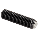 EH 22700. - Ball-Ended Thrust Screws, headless, ball protected against rotating / flat-faced ball, ribbed surface